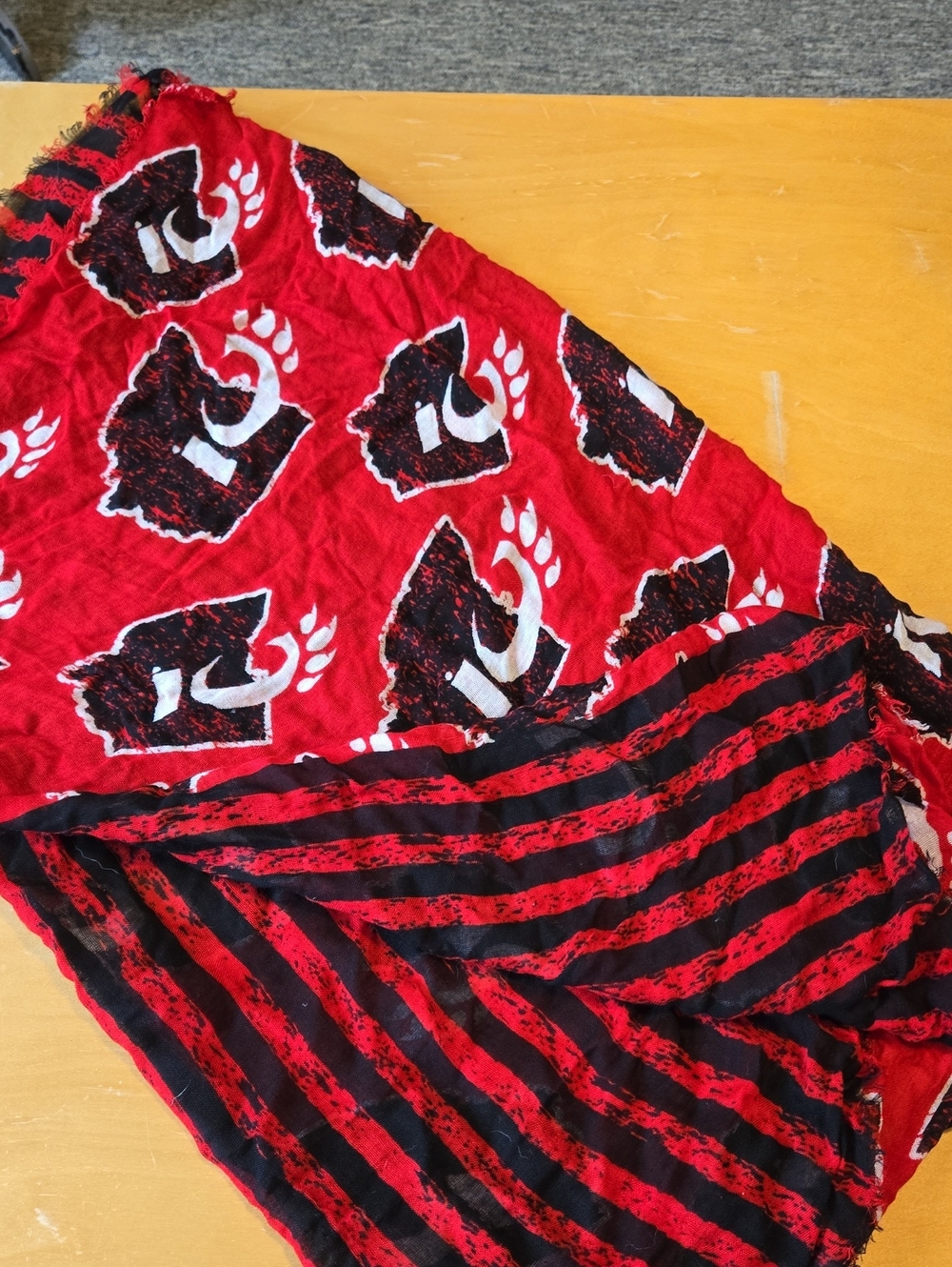 UC BEARCATS ▪︎ Wrap Scarf, Collegiate Logo/Stripes